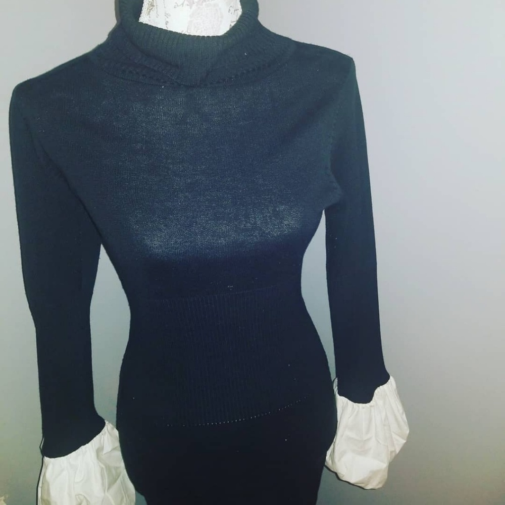 Blazer Puffy Arm Sweater Dress